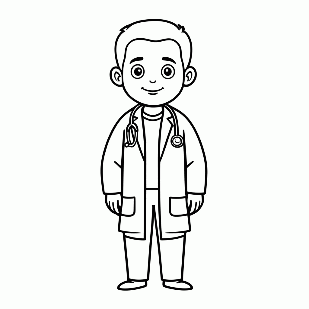 Desenho de Medico para colorir e imprimir grátis em folha A4
