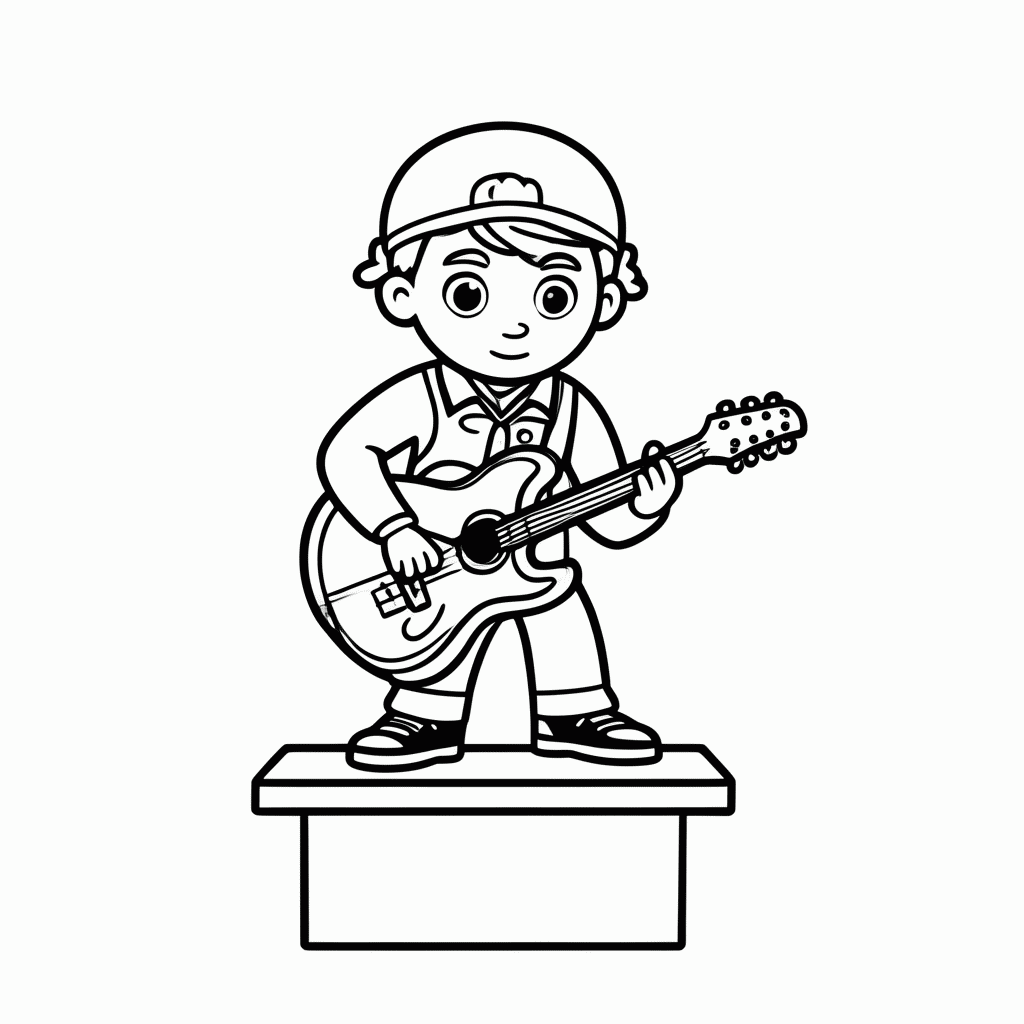 Desenho de Musico para colorir e imprimir grátis em folha A4