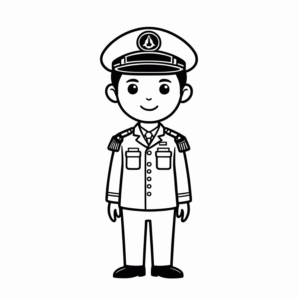 Desenho de Piloto para colorir e imprimir grátis em folha A4