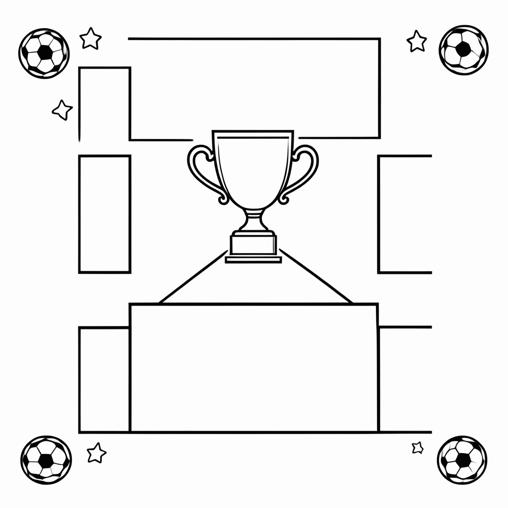 Desenho de Chaveamento das Quartas para Preencher e Colorir para colorir e imprimir grátis em folha A4