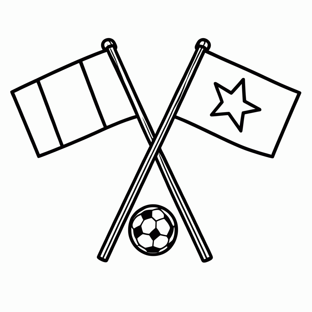 Desenho de França x Marrocos (Quartas) para Colorir para colorir e imprimir grátis em folha A4