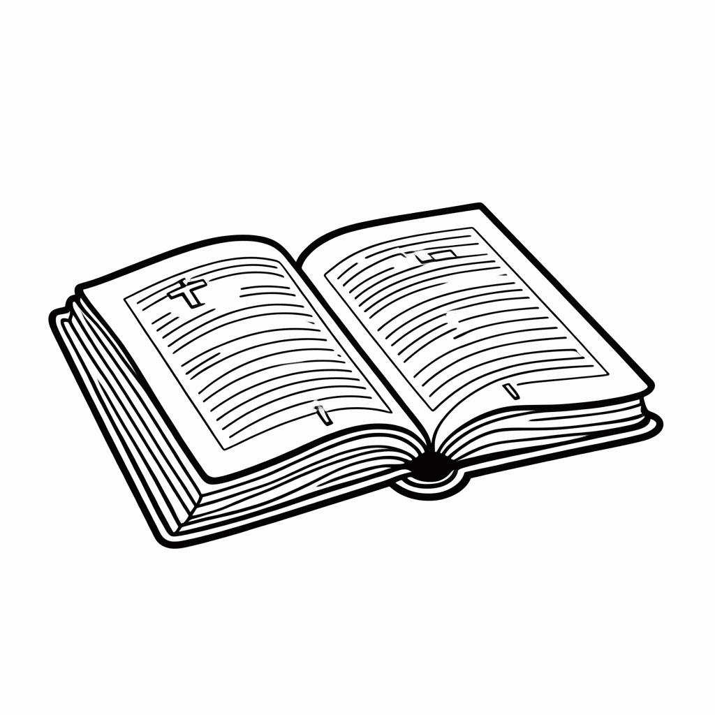 Desenho de Biblia Livro para colorir e imprimir grátis em folha A4