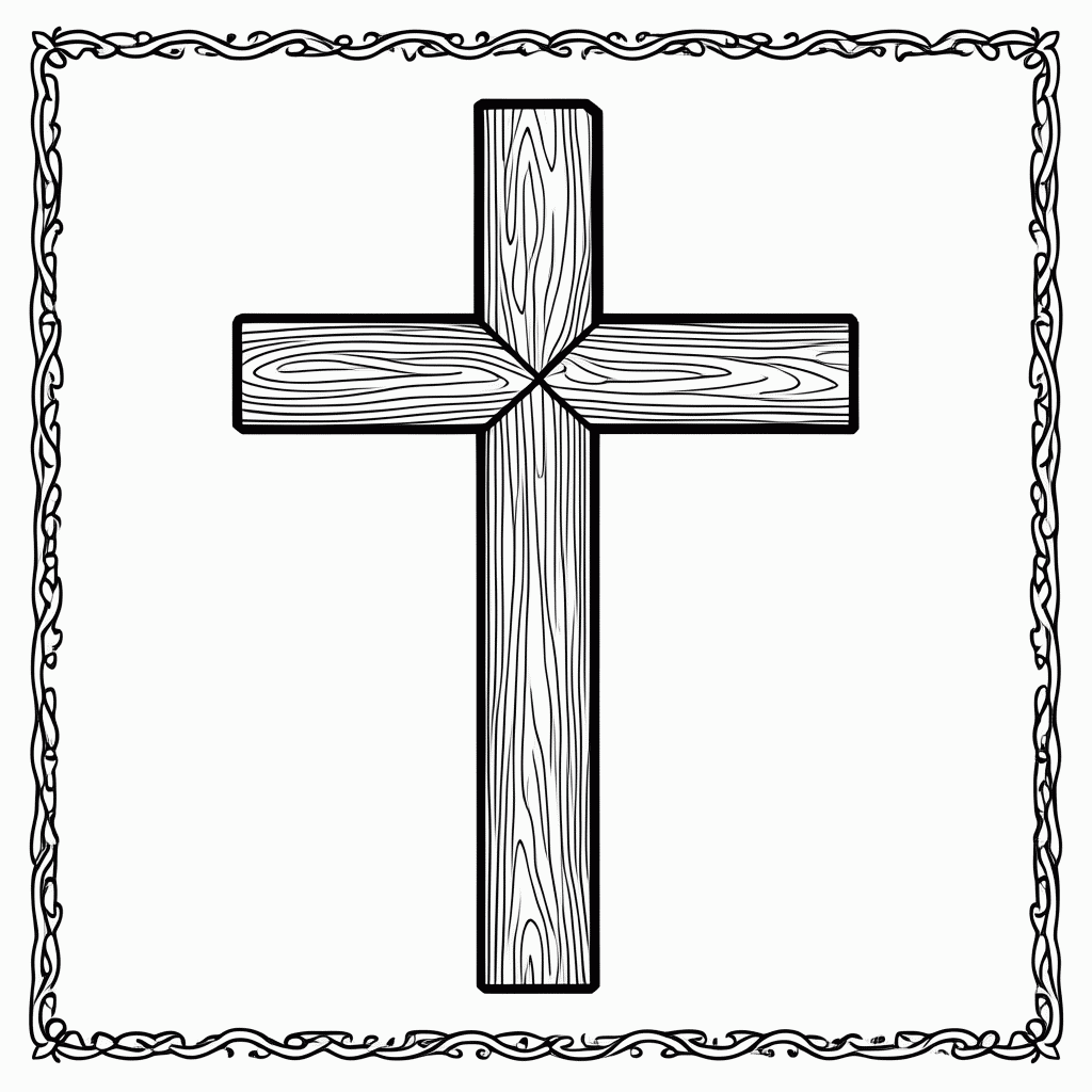 Desenho de Cruz para colorir e imprimir grátis em folha A4