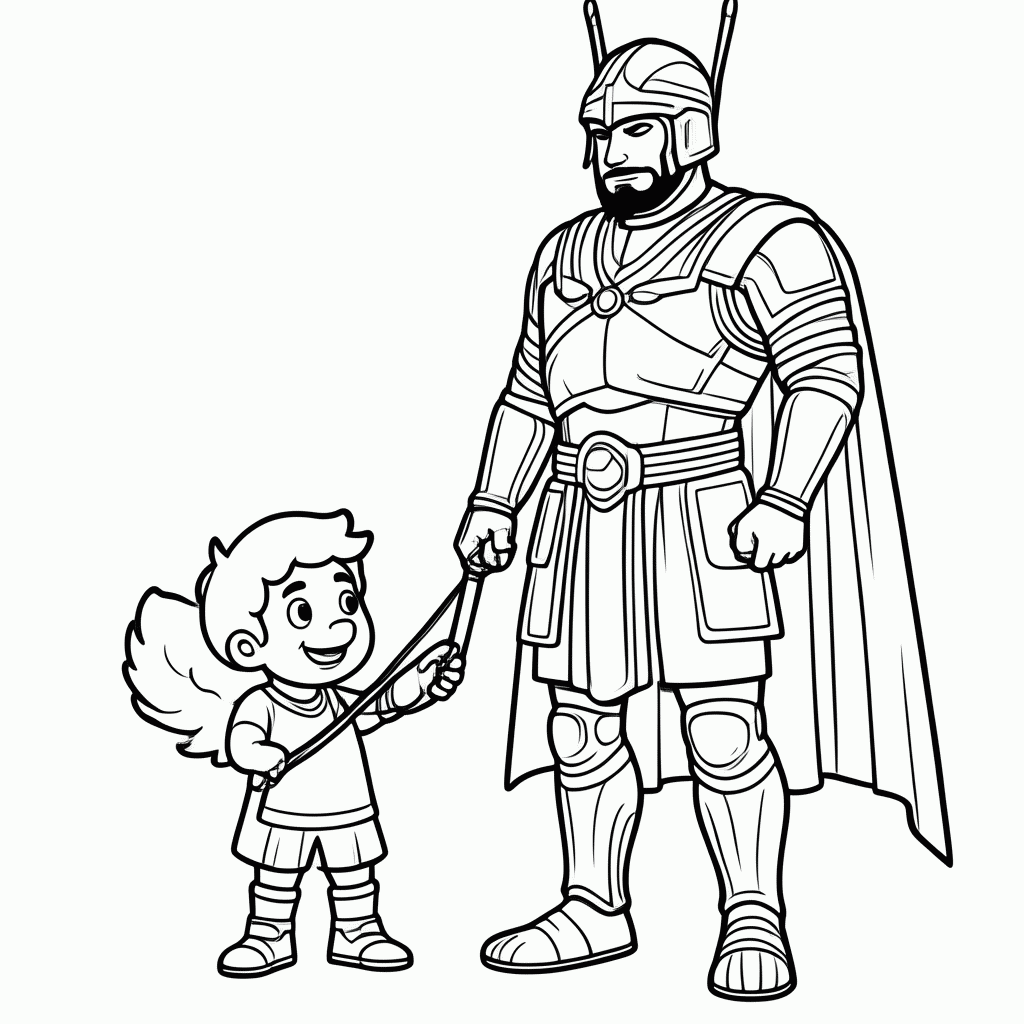 Desenho de Davi Golias para colorir e imprimir grátis em folha A4