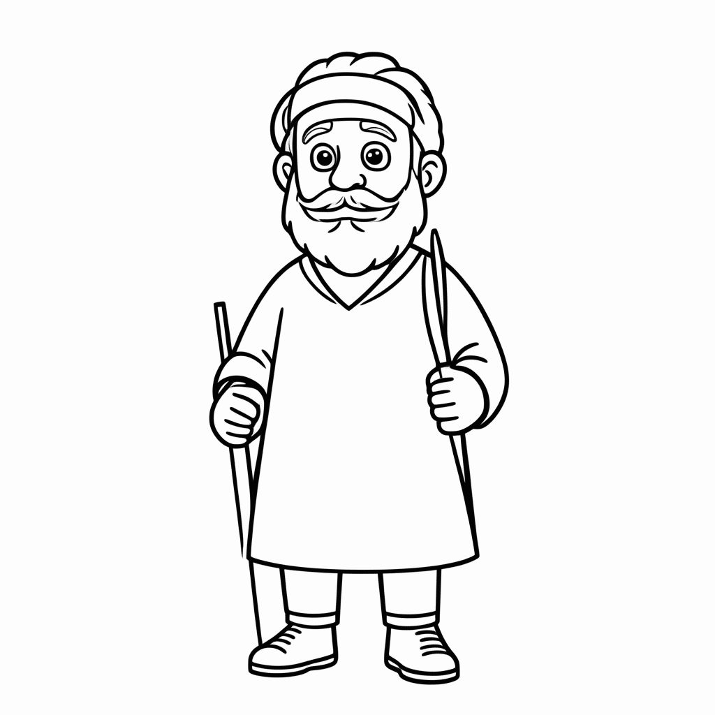 Desenho de Jose Pai para colorir e imprimir grátis em folha A4