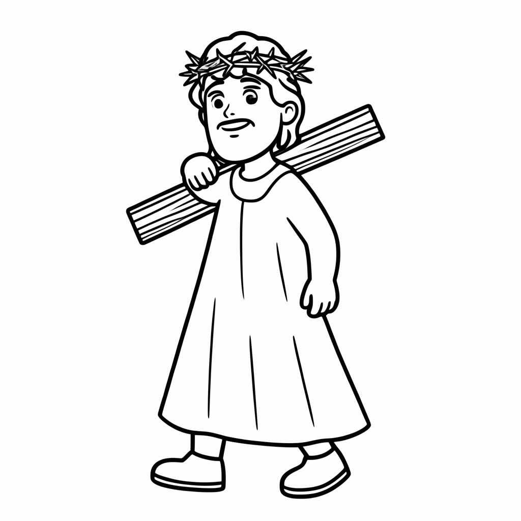 Desenho de Paixao Cristo para colorir e imprimir grátis em folha A4