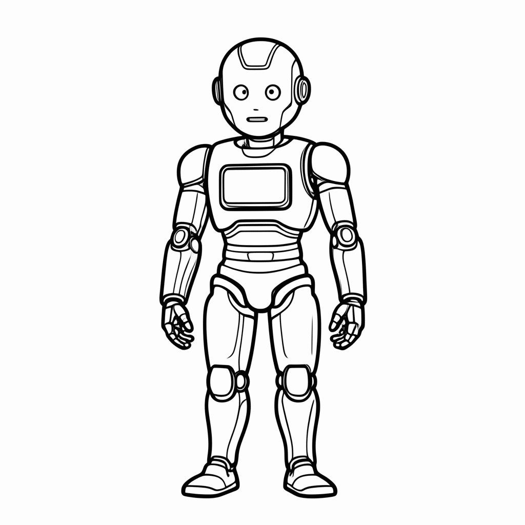 Desenho de Androide para colorir e imprimir grátis em folha A4