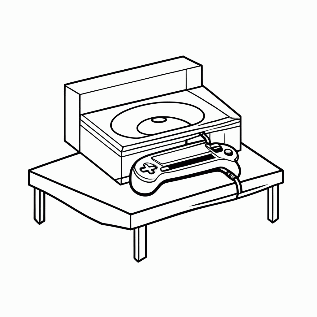Desenho de Console Videogame para colorir e imprimir grátis em folha A4