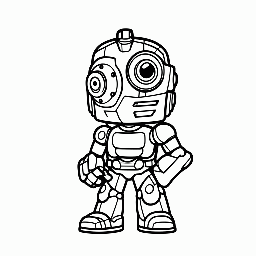 Desenho de Cyborg para colorir e imprimir grátis em folha A4