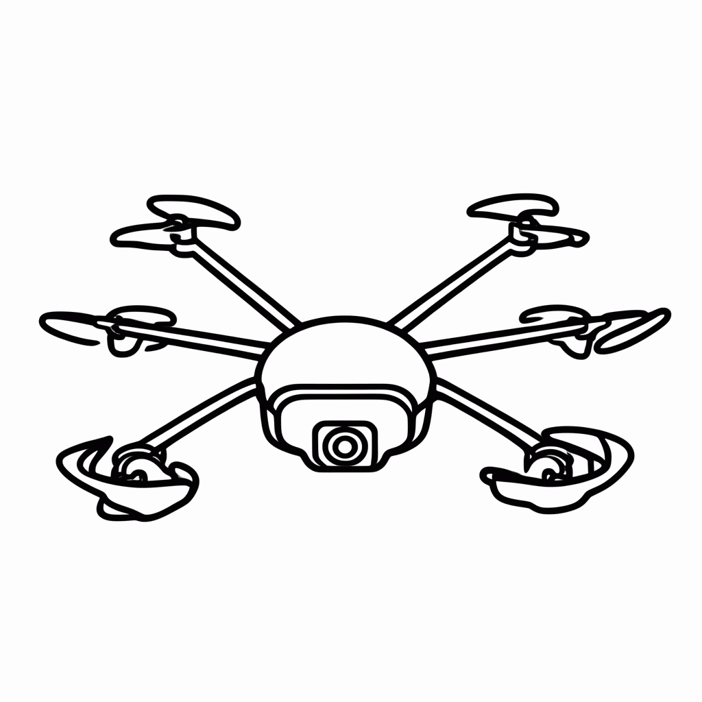 Desenho de Drone para colorir e imprimir grátis em folha A4