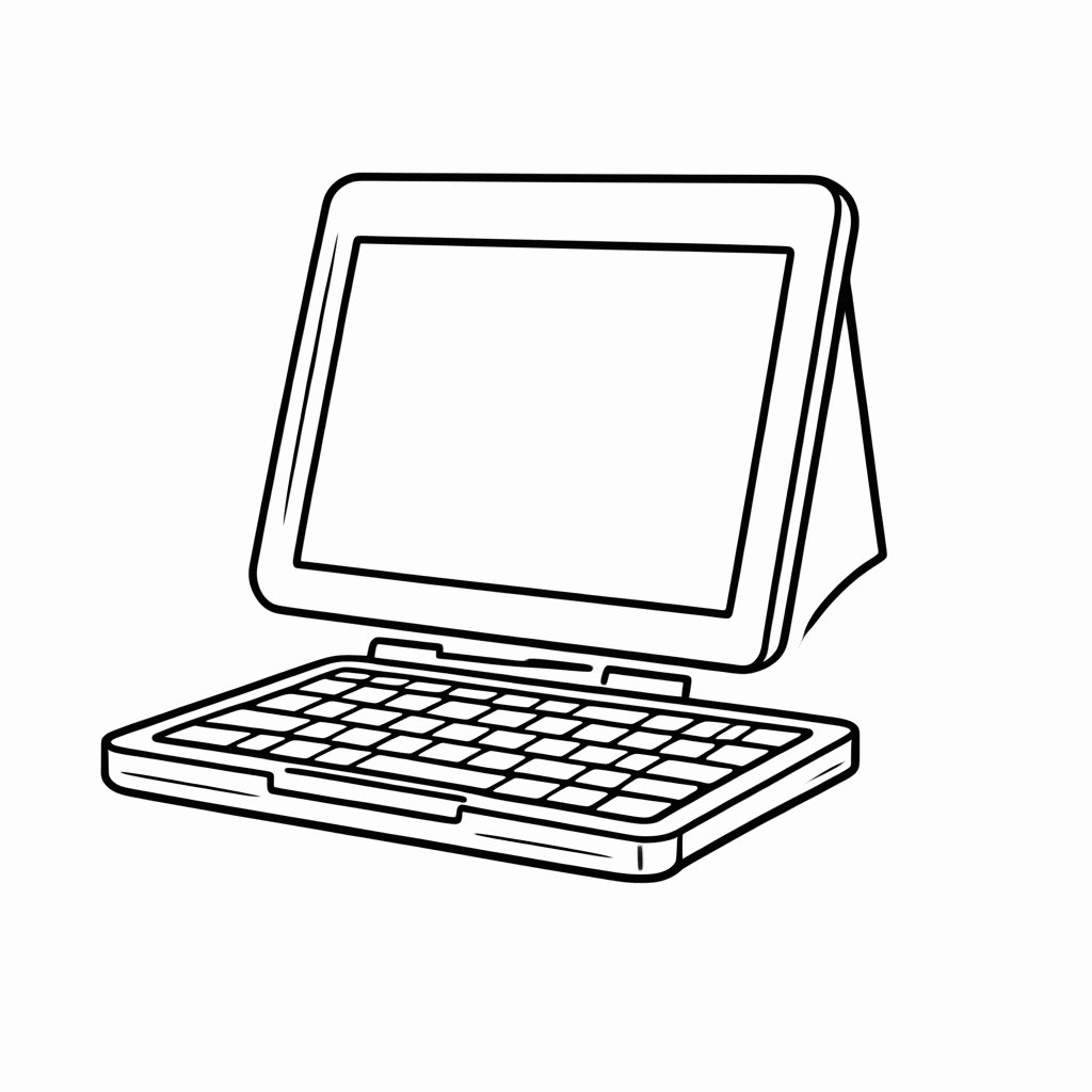 Desenho de Notebook para colorir e imprimir grátis em folha A4