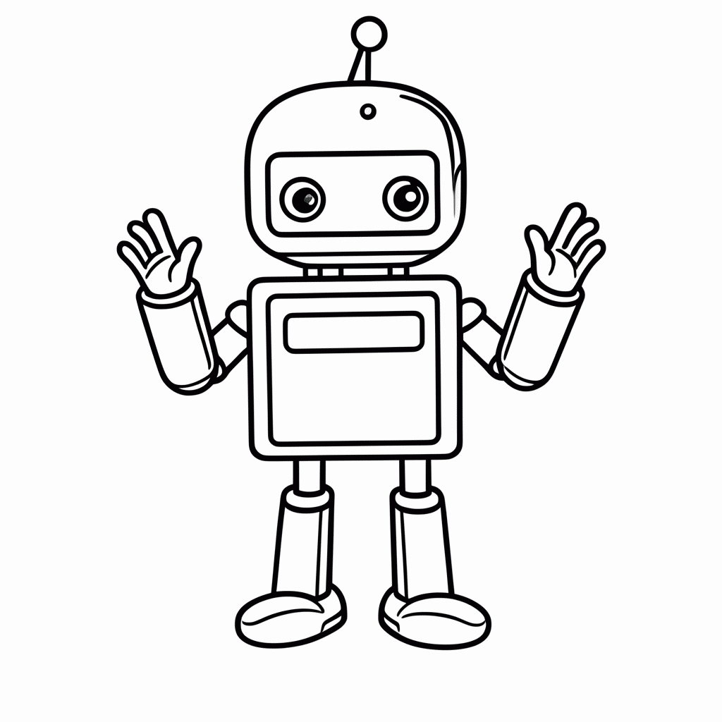 Desenho de Robo Amigavel para colorir e imprimir grátis em folha A4