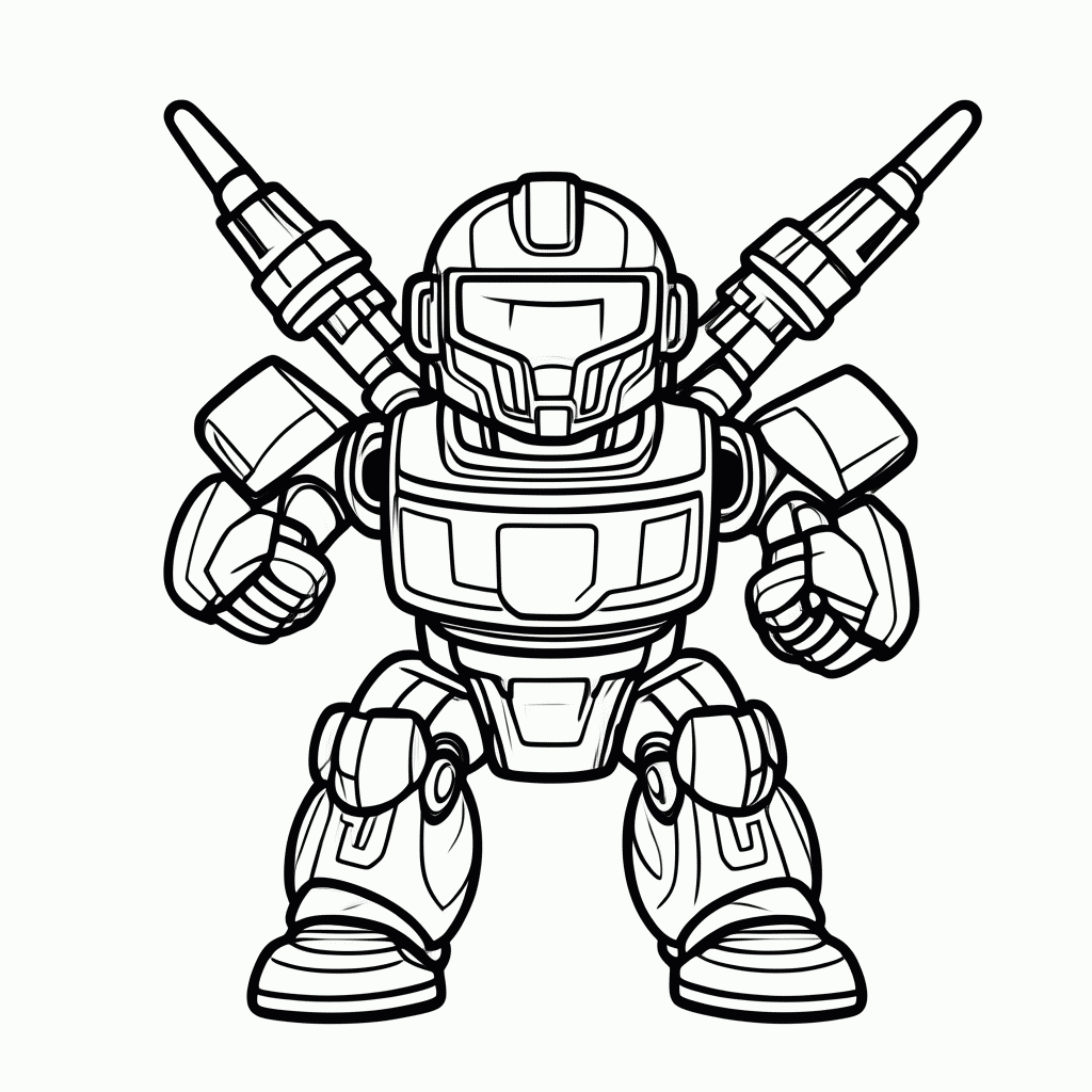 Desenho de Robo Guerra para colorir e imprimir grátis em folha A4