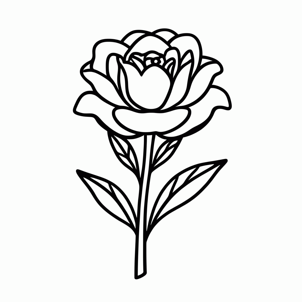 Desenho de Rosa Amarela Amizade para colorir e imprimir grátis em folha A4