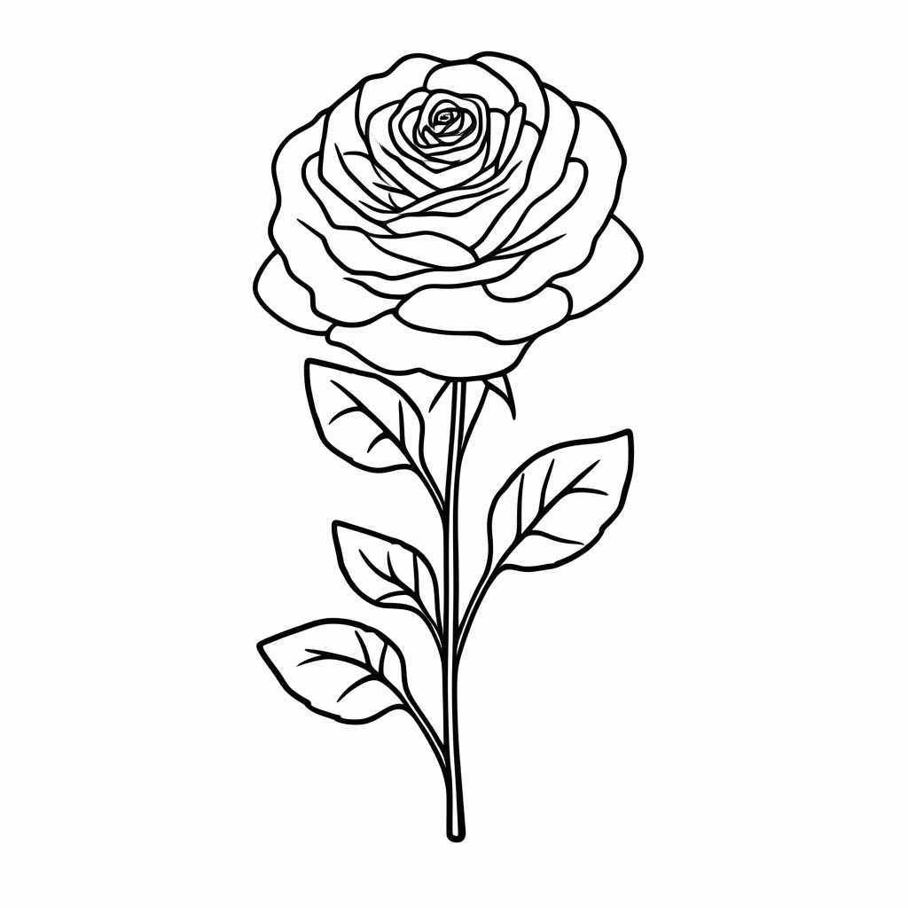 Desenho de Rosa Arbusto para colorir e imprimir grátis em folha A4