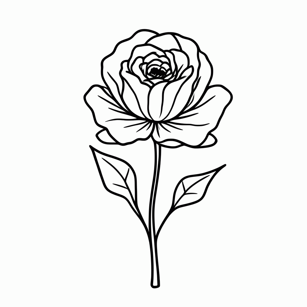 Desenho de Rosa Buque para colorir e imprimir grátis em folha A4