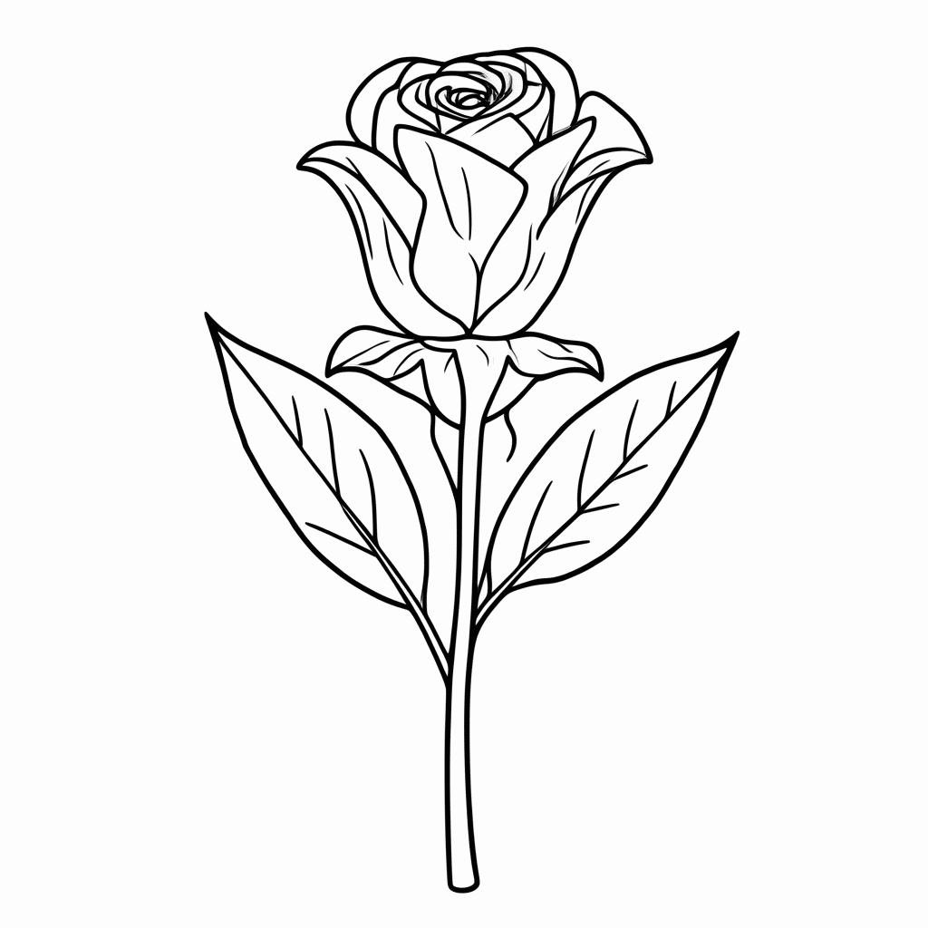 Desenho de Rosa Cor De Rosa para colorir e imprimir grátis em folha A4