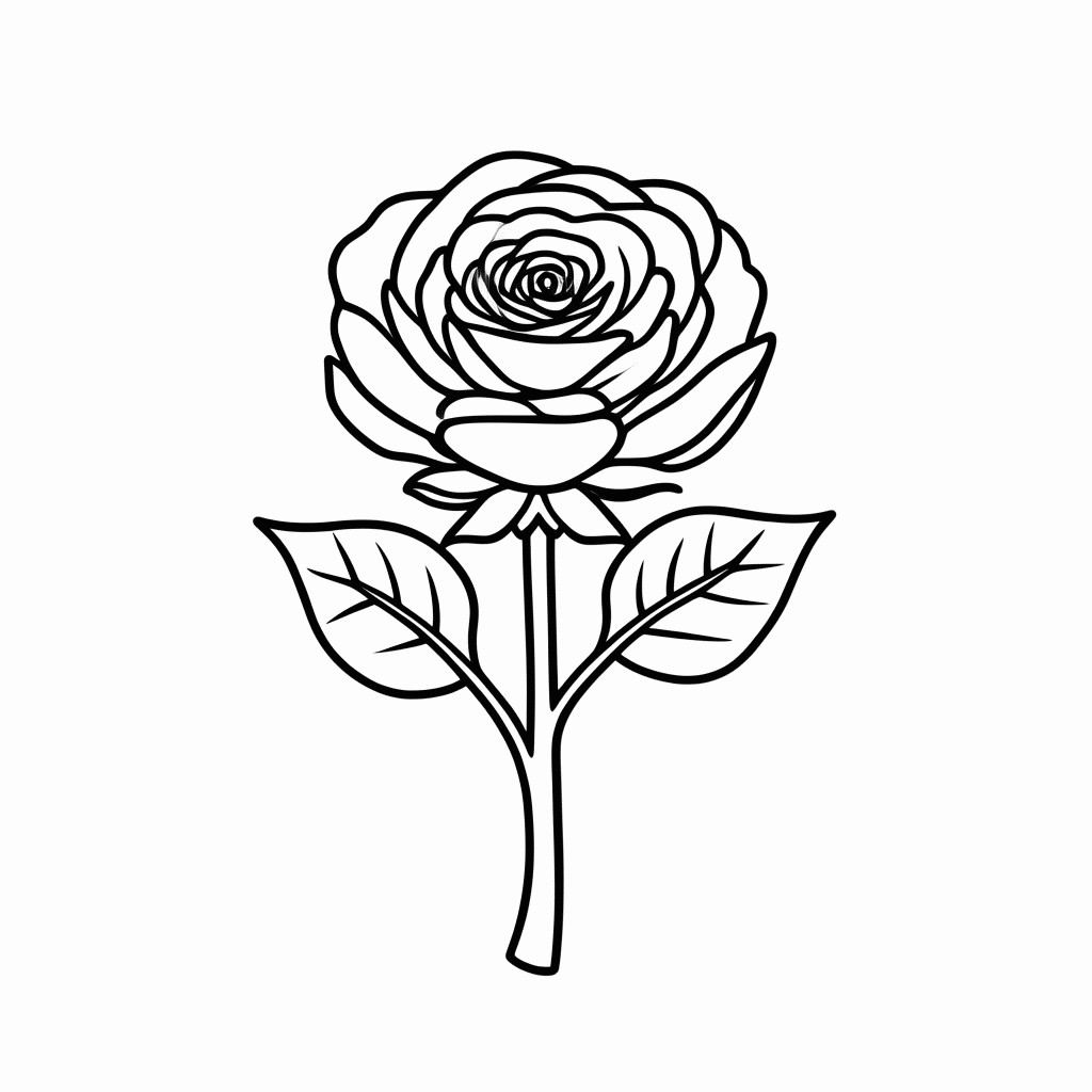 Desenho de Rosa Laranja para colorir e imprimir grátis em folha A4
