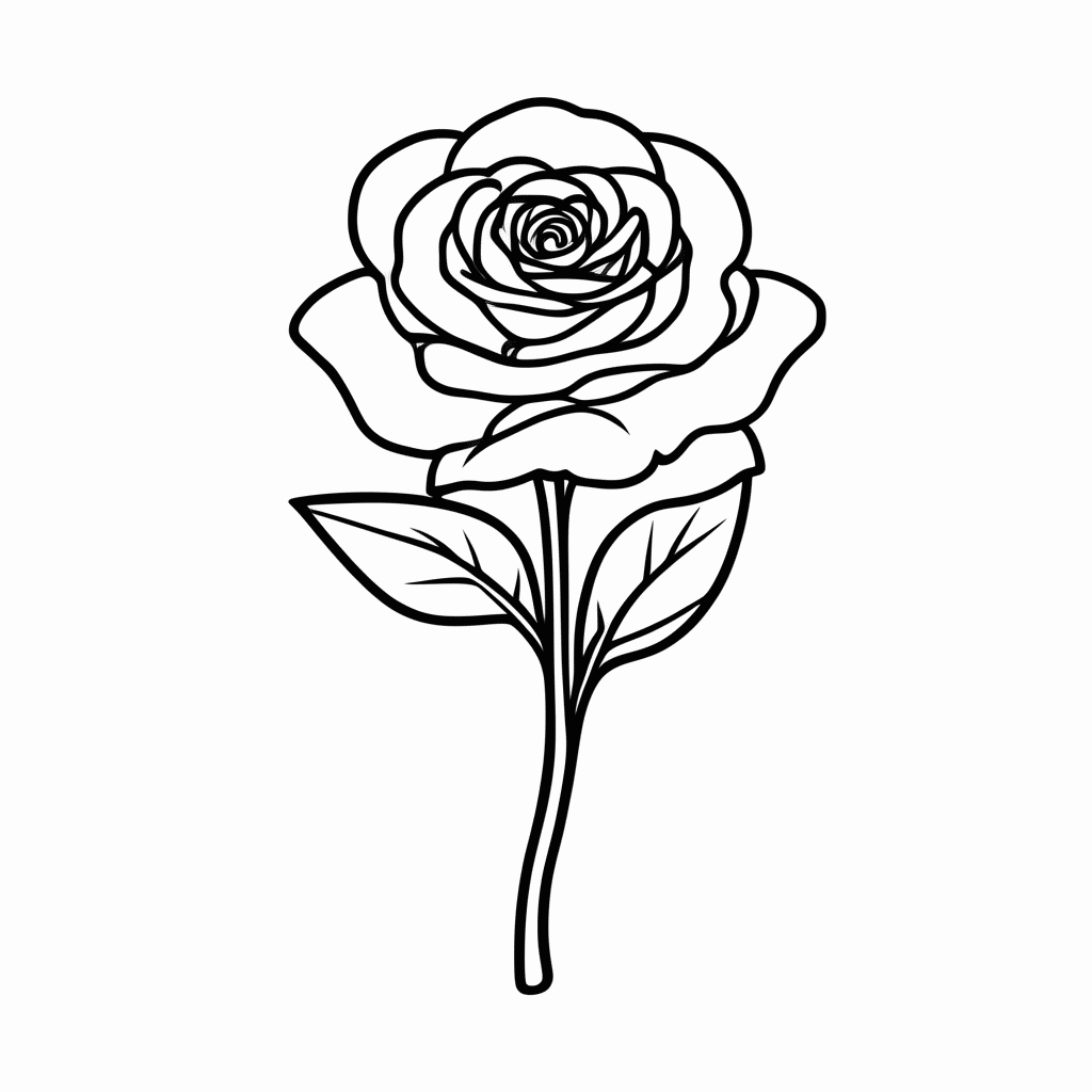Desenho de Rosa Miniatura para colorir e imprimir grátis em folha A4