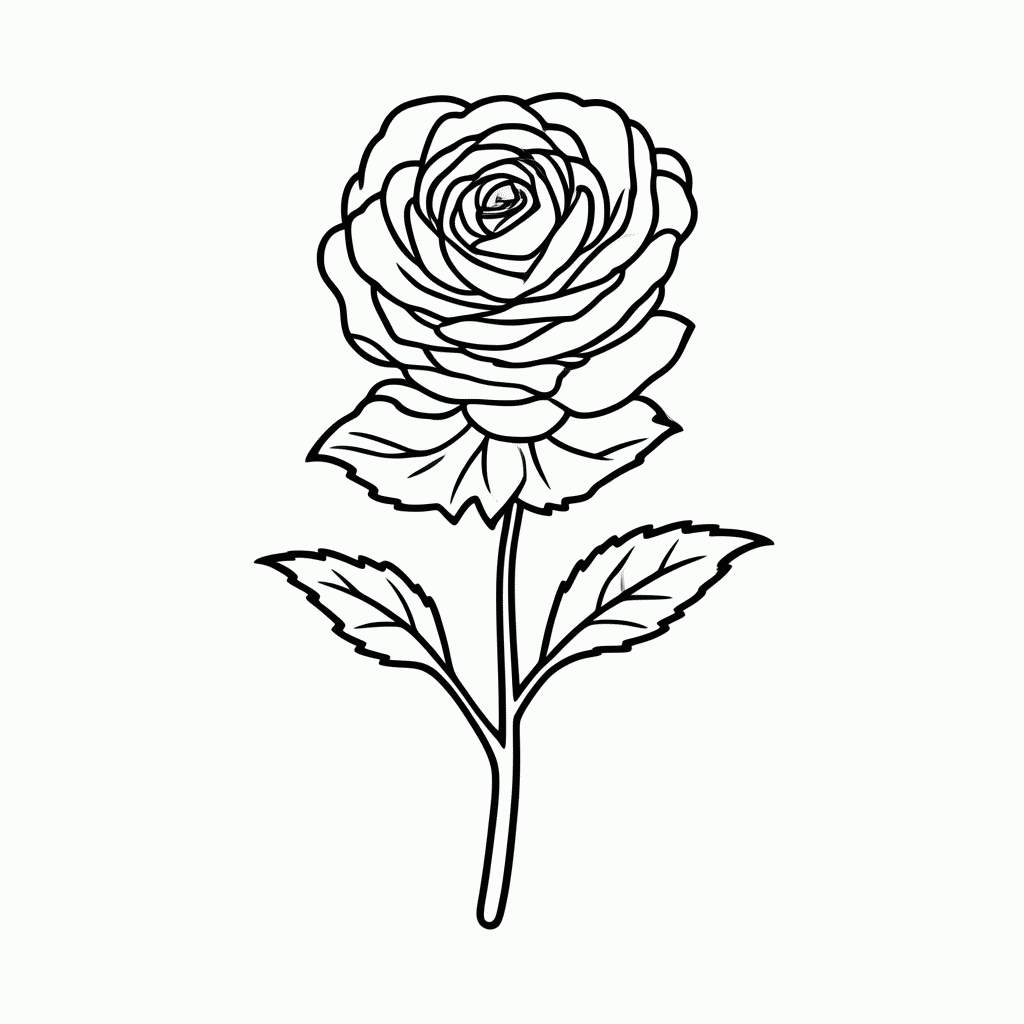 Desenho de Rosa Trepadeira para colorir e imprimir grátis em folha A4