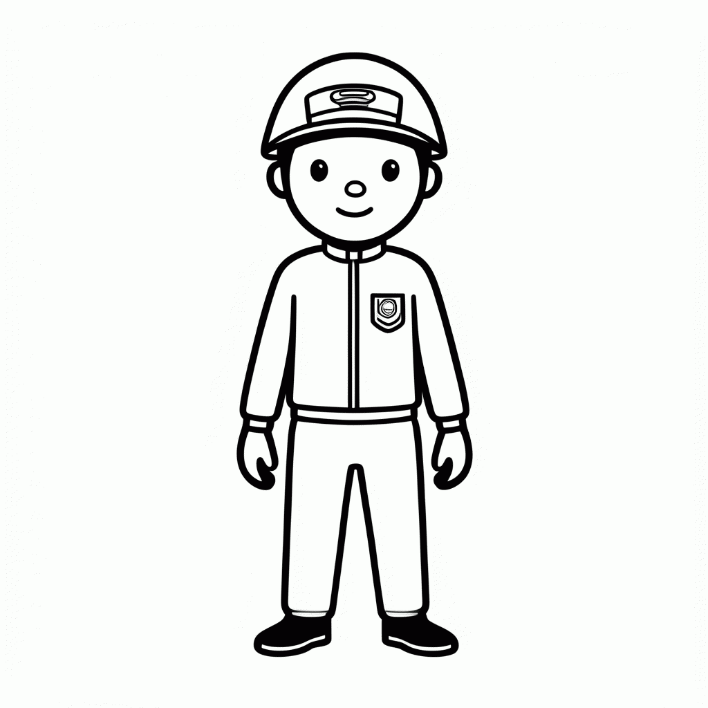 Desenho de Soldado Rosa Uniforme para colorir e imprimir grátis em folha A4