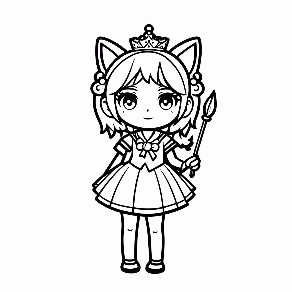 Desenho de Artemis Gato Branco para colorir e imprimir grátis em folha A4