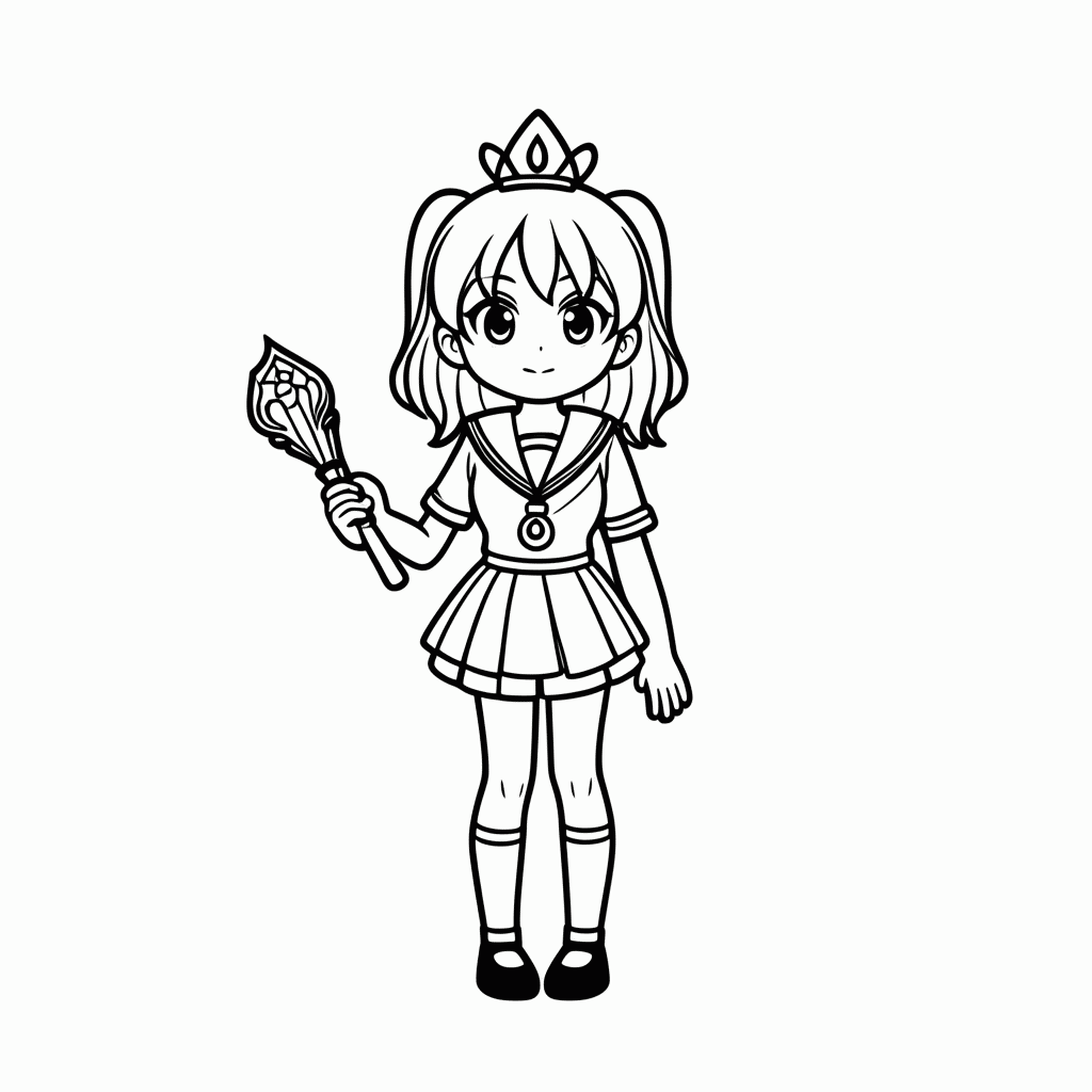 Desenho de Sailor Mercury Azul Ami para colorir e imprimir grátis em folha A4