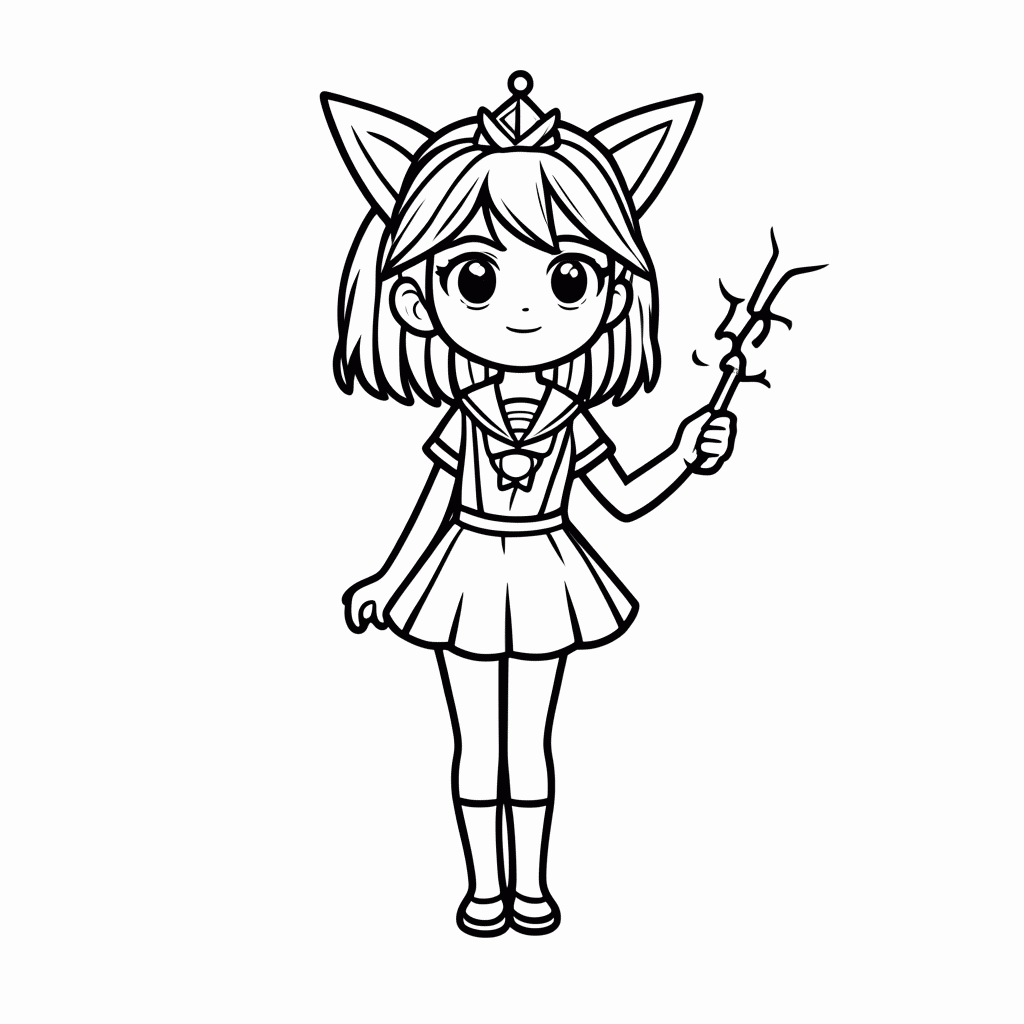 Desenho de Sailor Moon Usagi Coque para colorir e imprimir grátis em folha A4