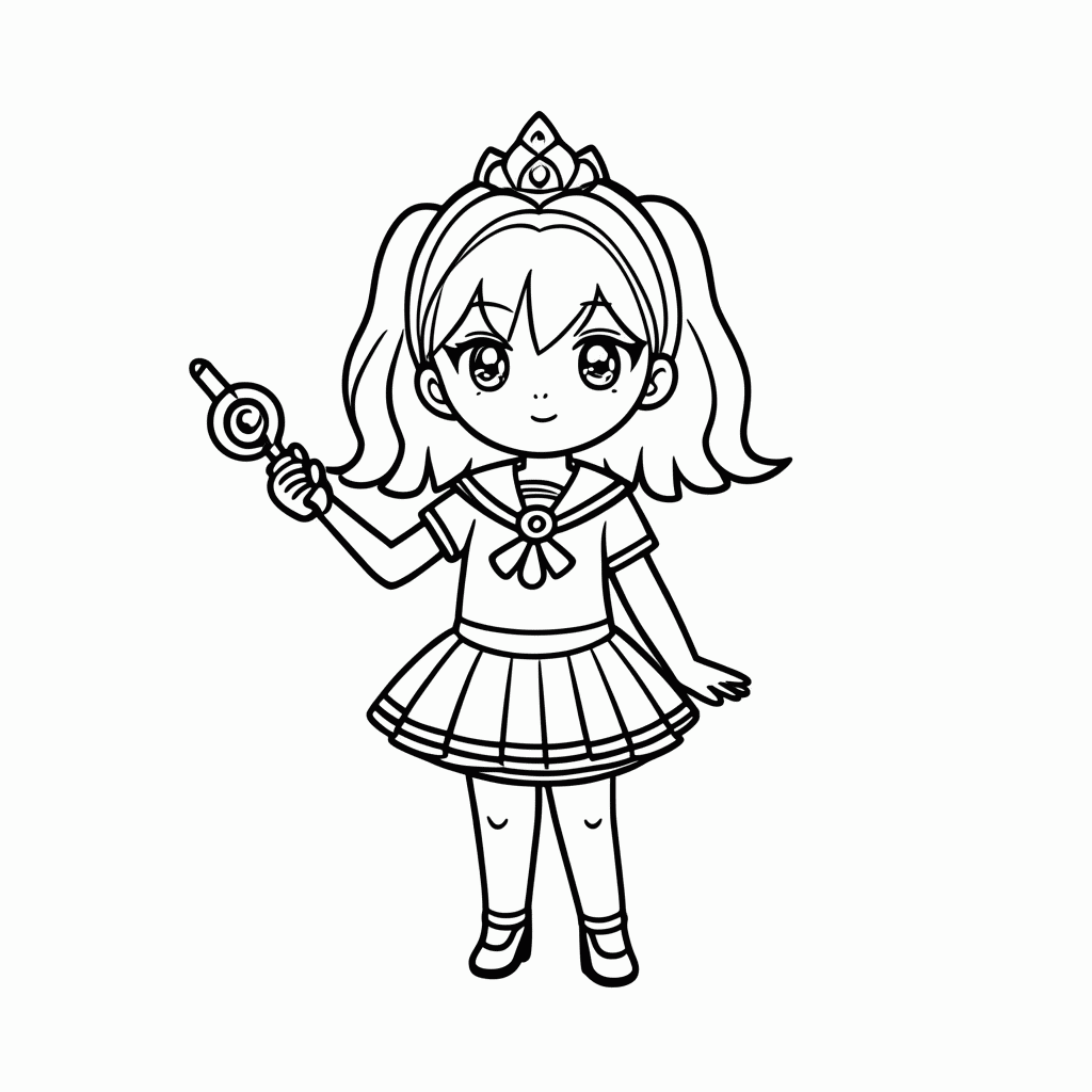 Desenho de Sailor Venus Laranja Minako para colorir e imprimir grátis em folha A4