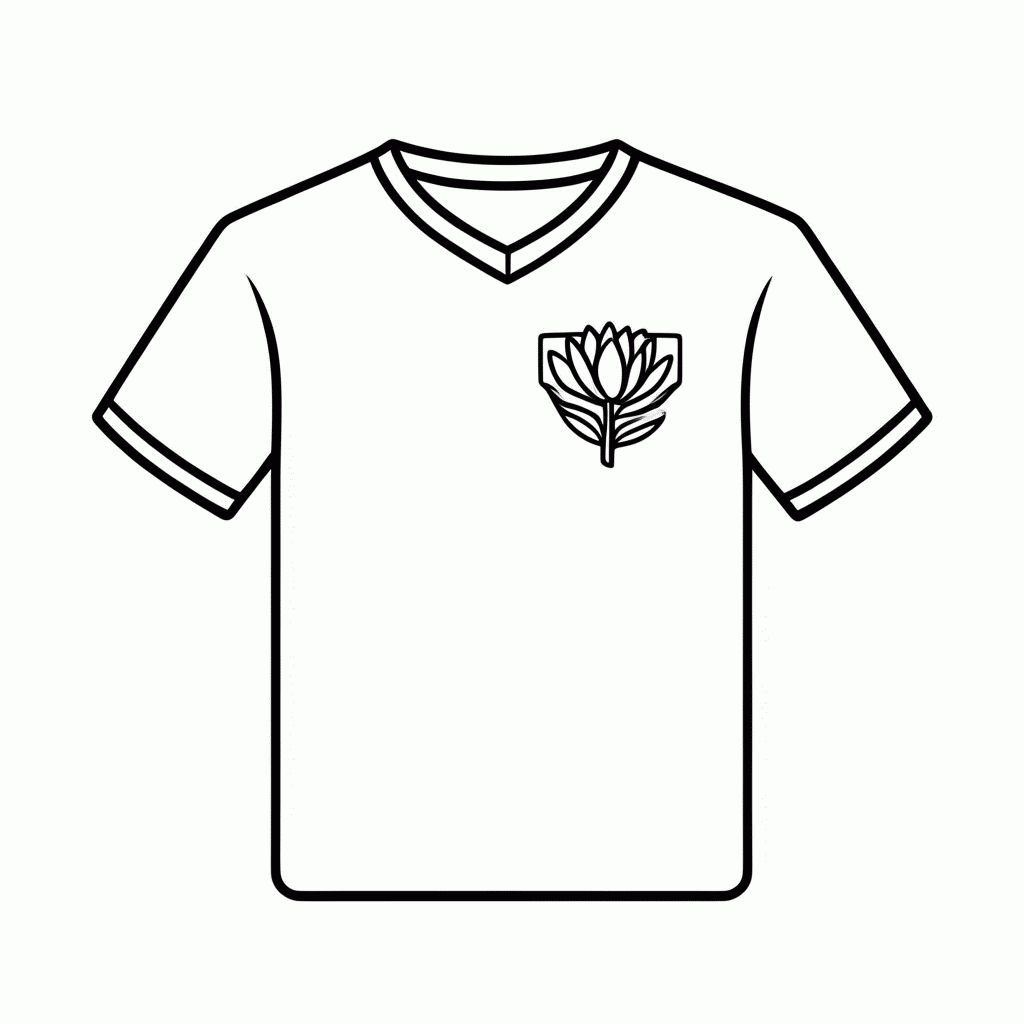 Desenho de Camisa Titular da África do Sul para colorir e imprimir grátis em folha A4
