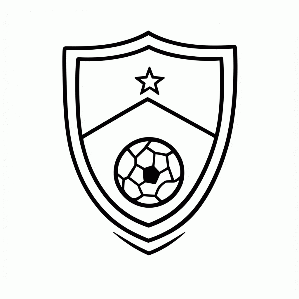 Desenho de Escudo da Seleção da África do Sul para colorir e imprimir grátis em folha A4