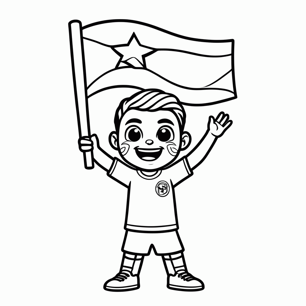 Desenho de Torcedor da Alemanha para colorir e imprimir grátis em folha A4