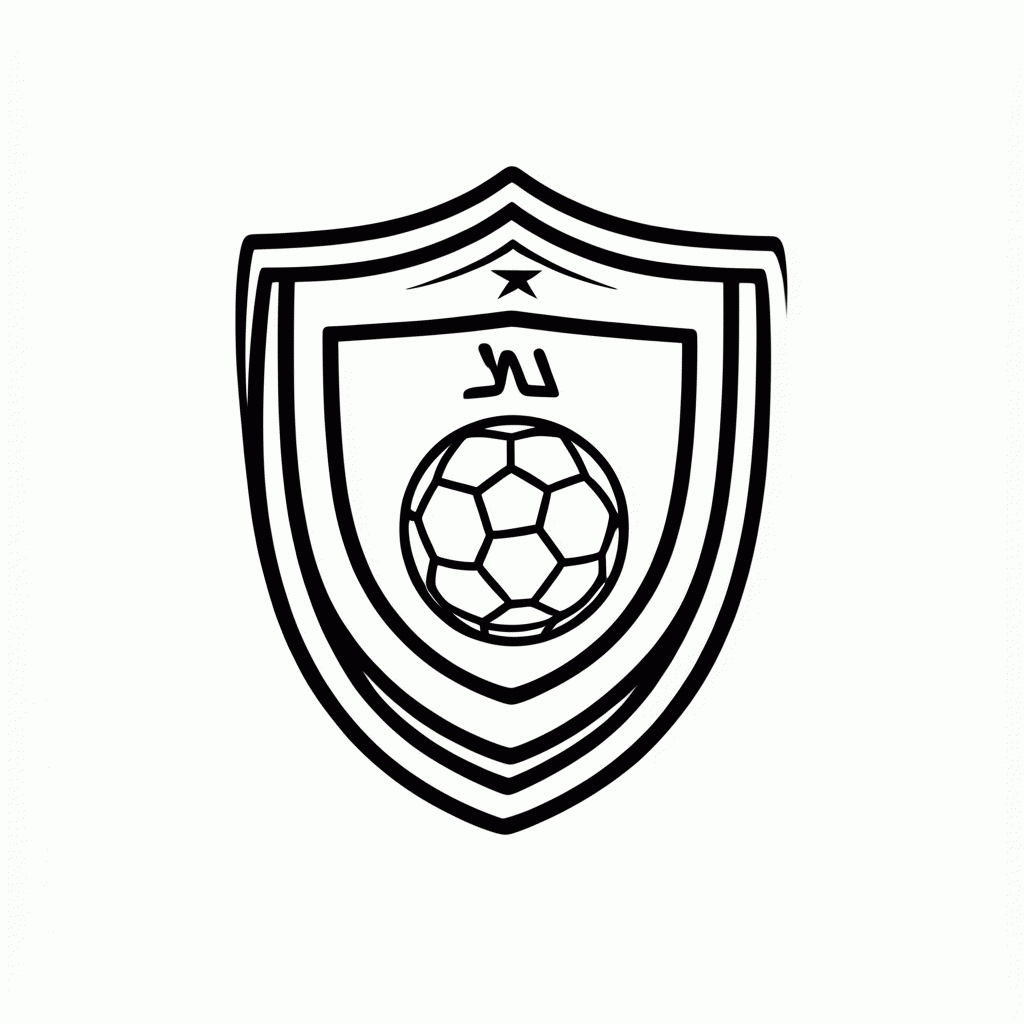 Desenho de Escudo da Seleção da Arábia Saudita para colorir e imprimir grátis em folha A4