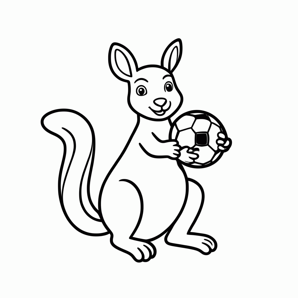 Desenho de Canguru da Austrália para colorir e imprimir grátis em folha A4