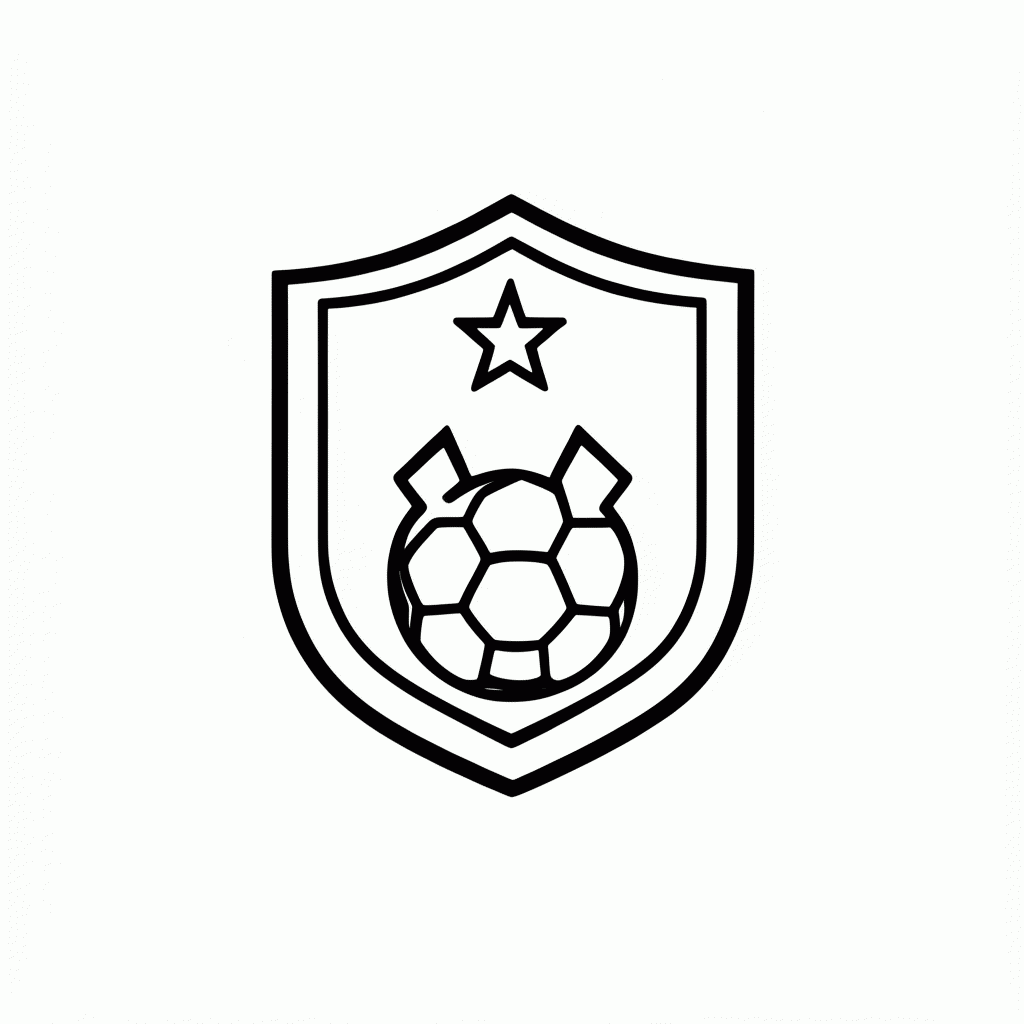 Desenho de Escudo da Seleção da Austrália para colorir e imprimir grátis em folha A4