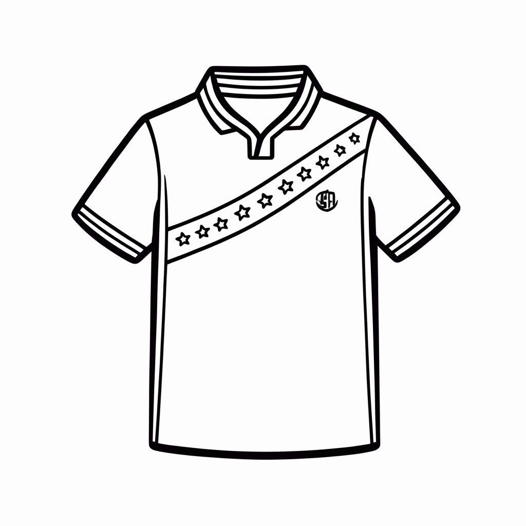 Desenho de Camisa Titular da Bósnia e Herzegovina para colorir e imprimir grátis em folha A4