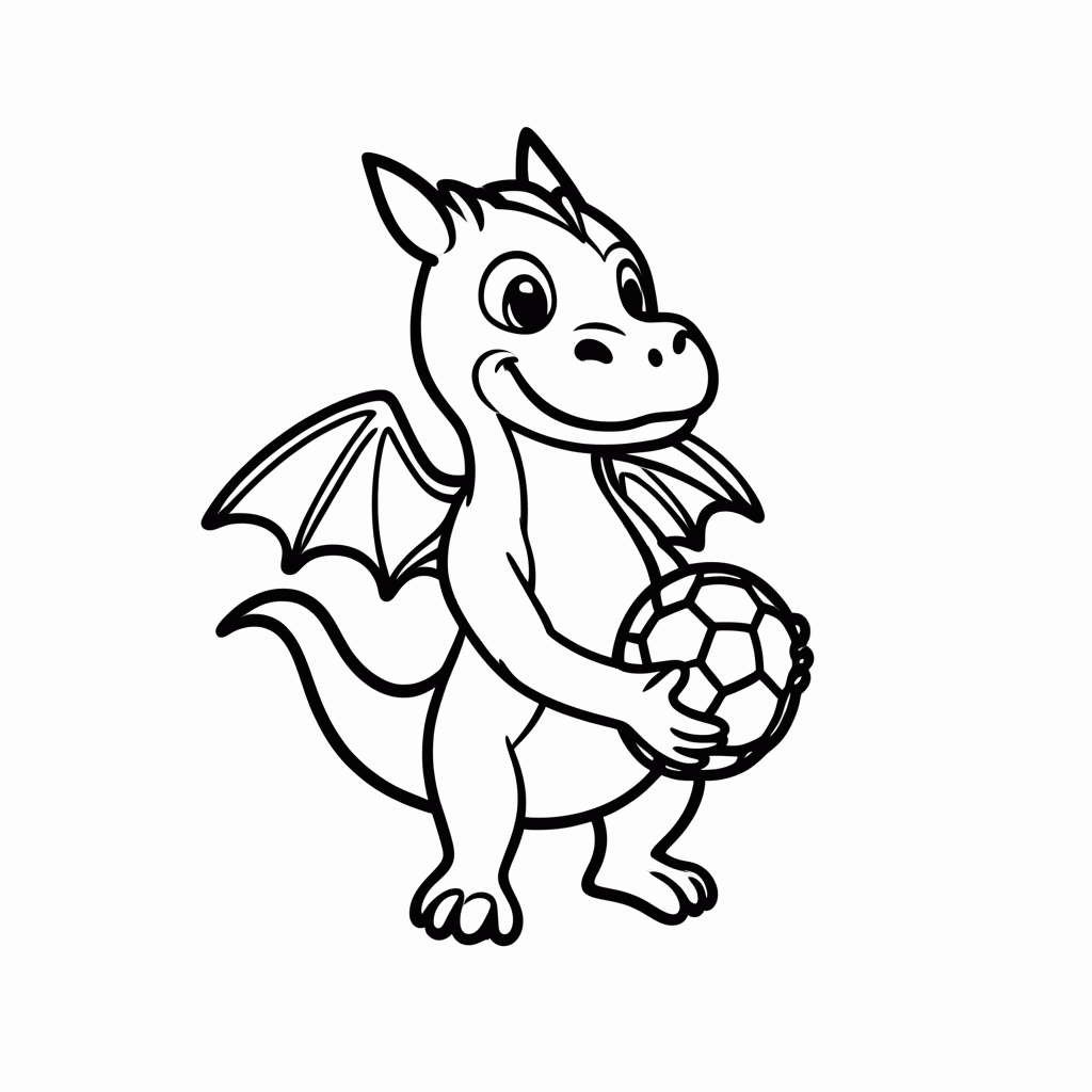 Desenho de Dragão da Bósnia para colorir e imprimir grátis em folha A4
