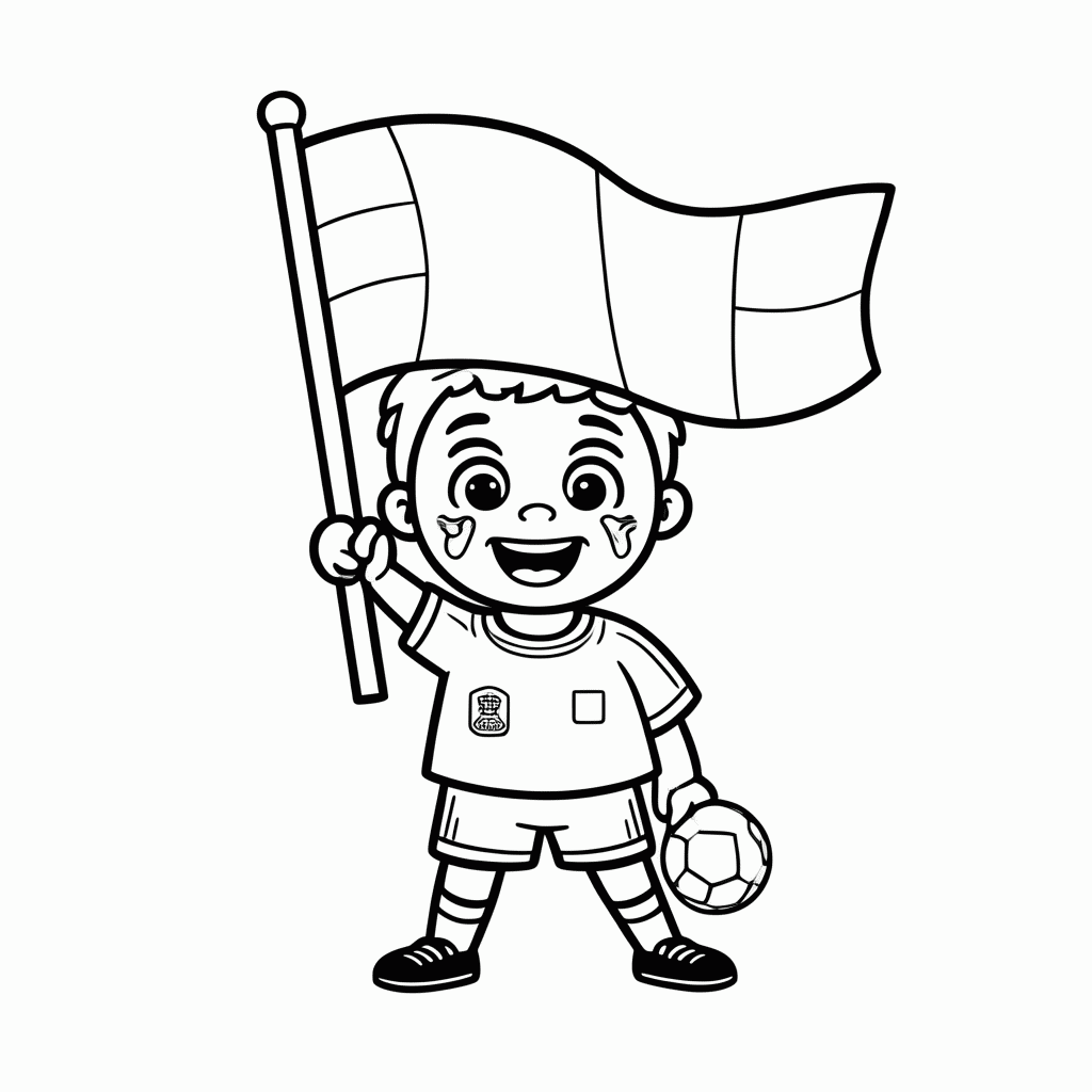 Desenho de Torcedor da Bósnia e Herzegovina para colorir e imprimir grátis em folha A4