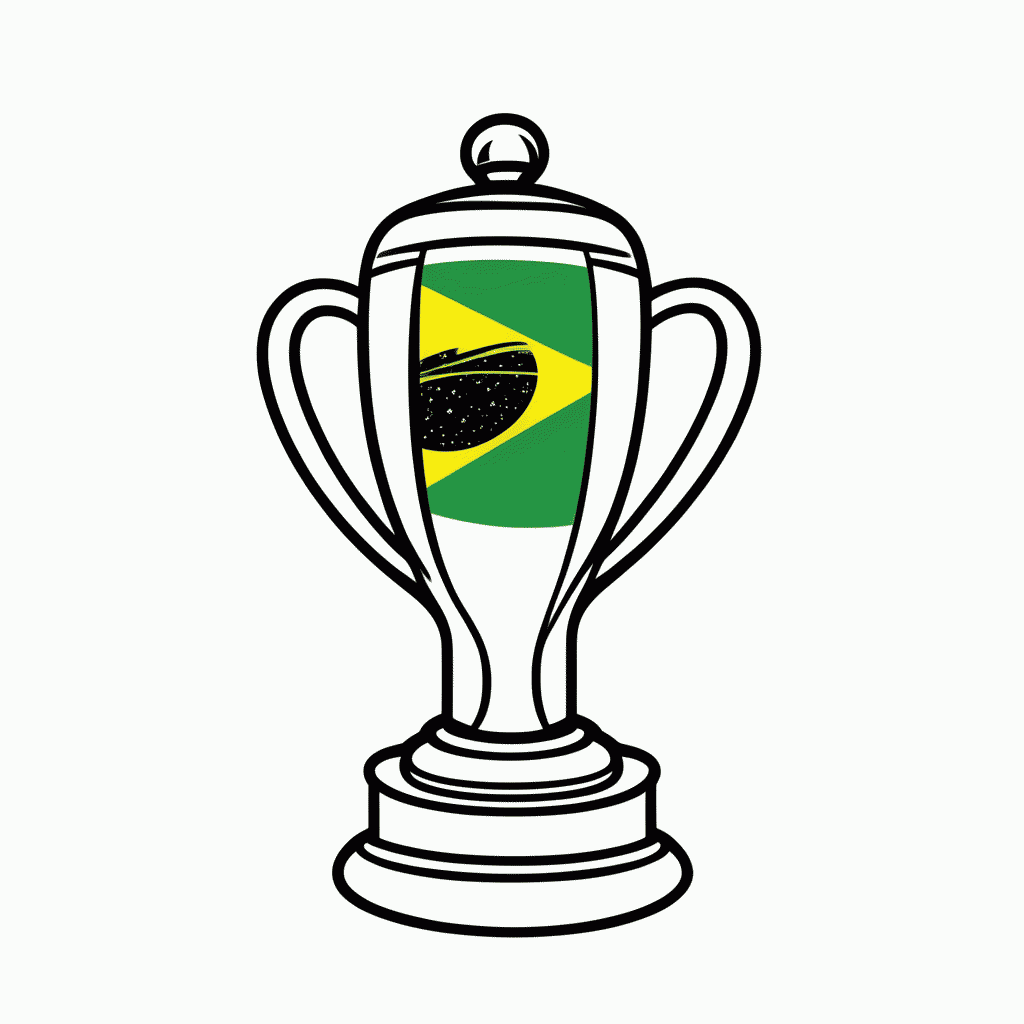 Desenho de Bandeira do Brasil para colorir e imprimir grátis em folha A4