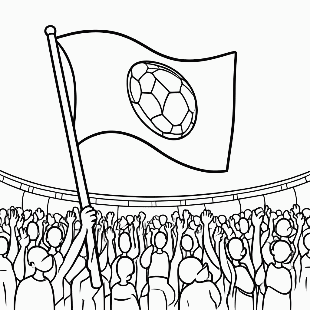 Desenho de Bandeirão da Torcida para colorir e imprimir grátis em folha A4