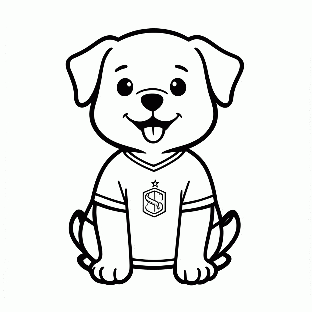 Desenho de Cachorro Caramelo com Camisa do Brasil para colorir e imprimir grátis em folha A4