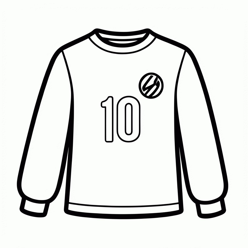 Desenho de Camisa de Manga Longa do Brasil para colorir e imprimir grátis em folha A4