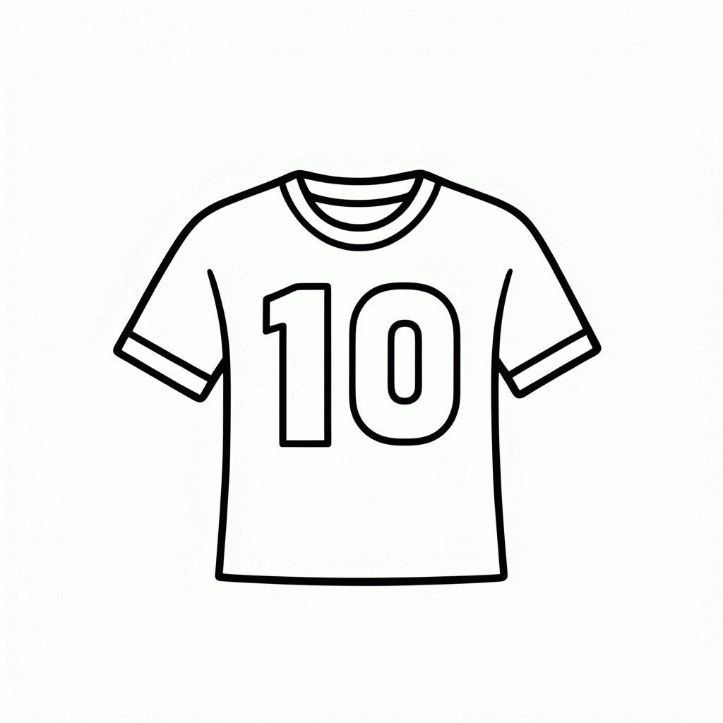 Desenho de Camisa Retrô do Brasil 1970 para colorir e imprimir grátis em folha A4