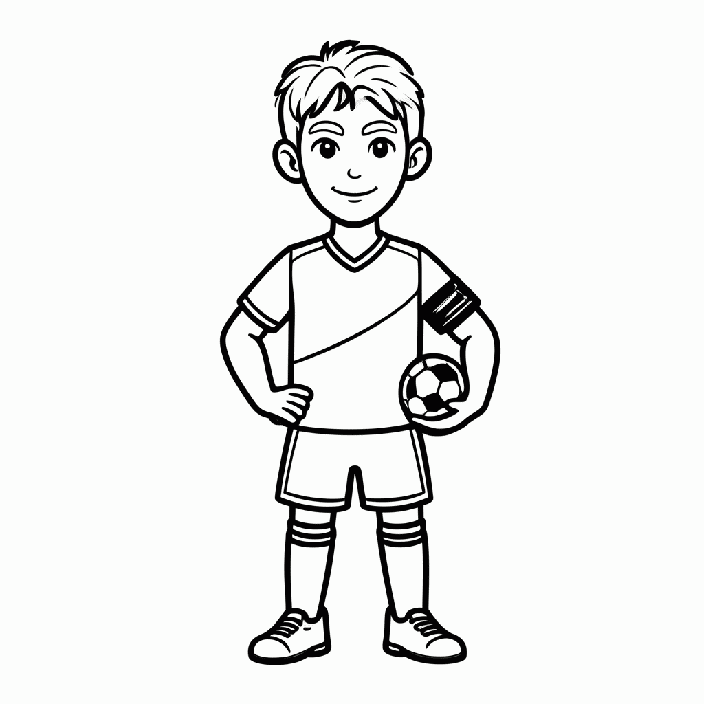 Desenho de Capitão com Braçadeira para colorir e imprimir grátis em folha A4