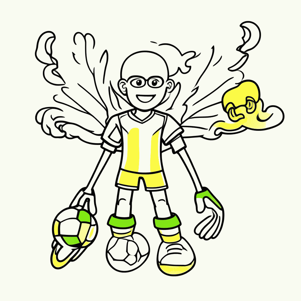 Desenho de Garrincha, o Anjo das Pernas Tortas para colorir e imprimir grátis em folha A4