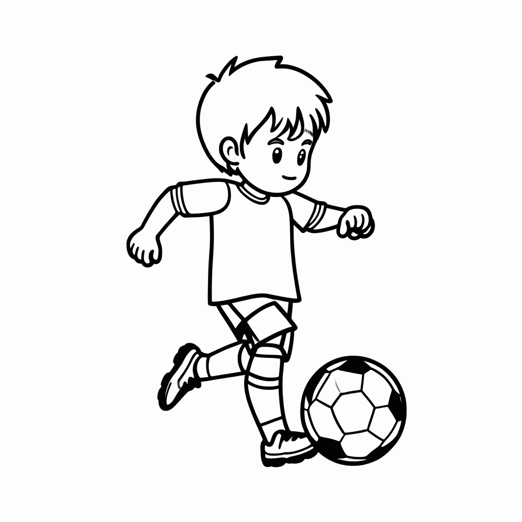 Desenho de Jogador do Brasil Chutando para colorir e imprimir grátis em folha A4