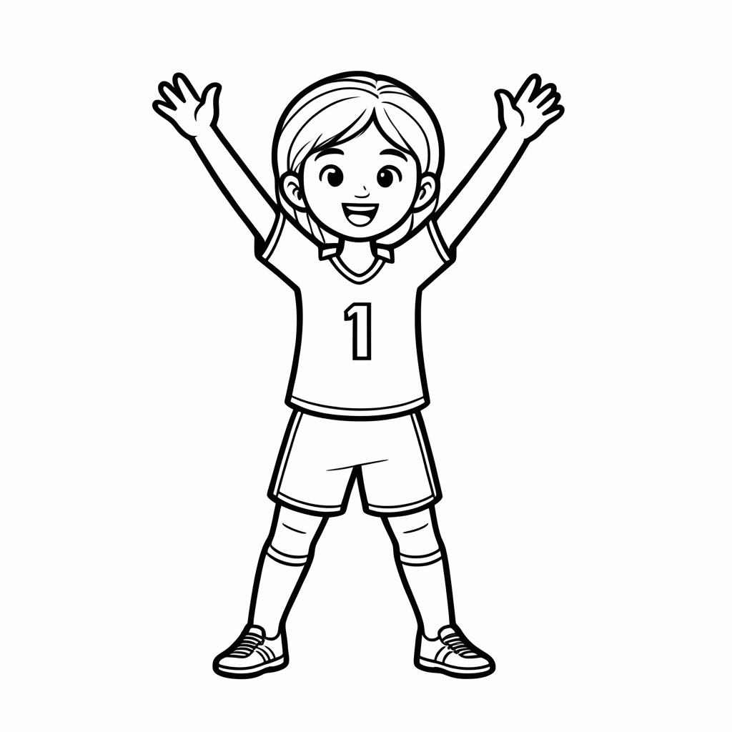 Desenho de Marta, a Rainha do Futebol para colorir e imprimir grátis em folha A4