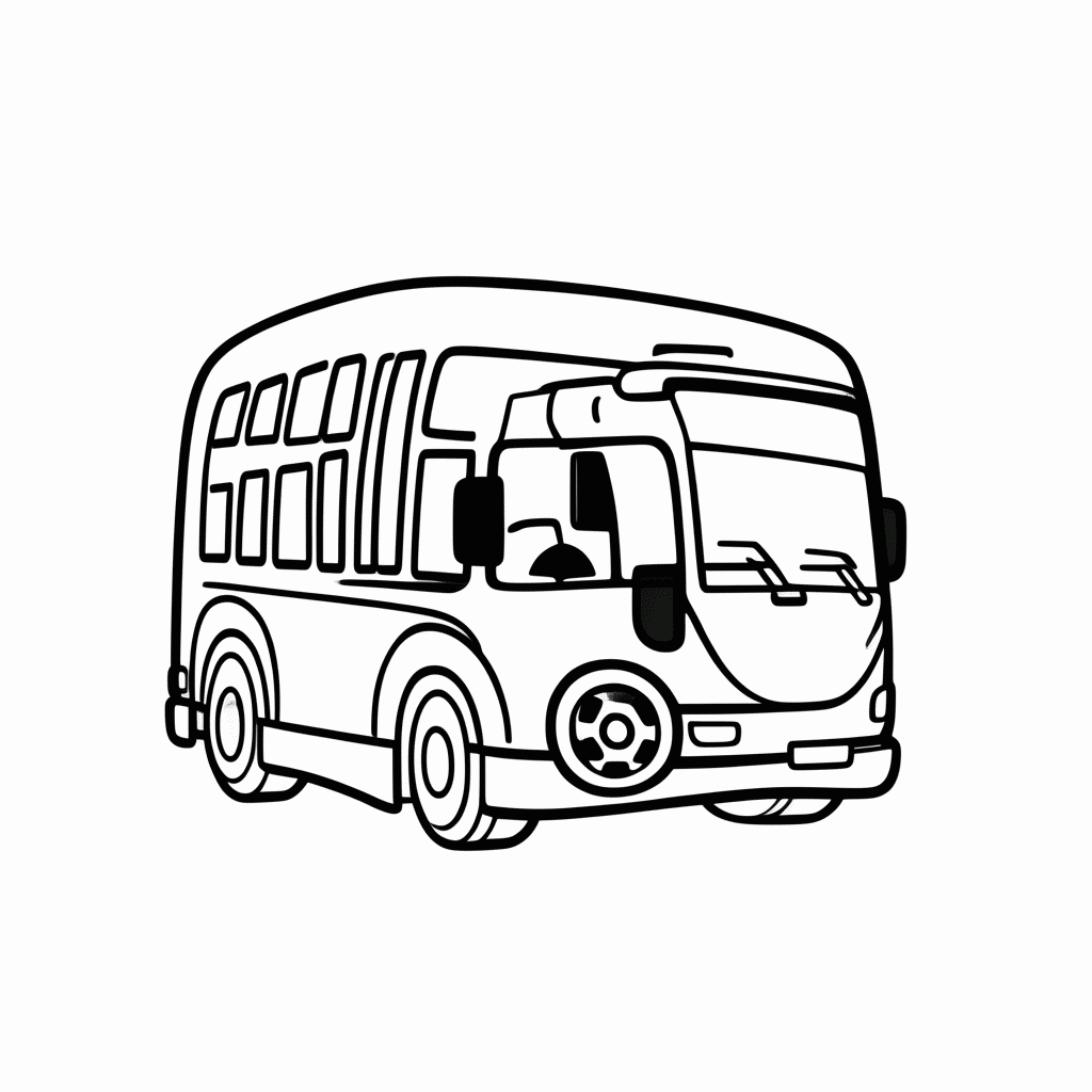 Desenho de Ônibus da Seleção para colorir e imprimir grátis em folha A4