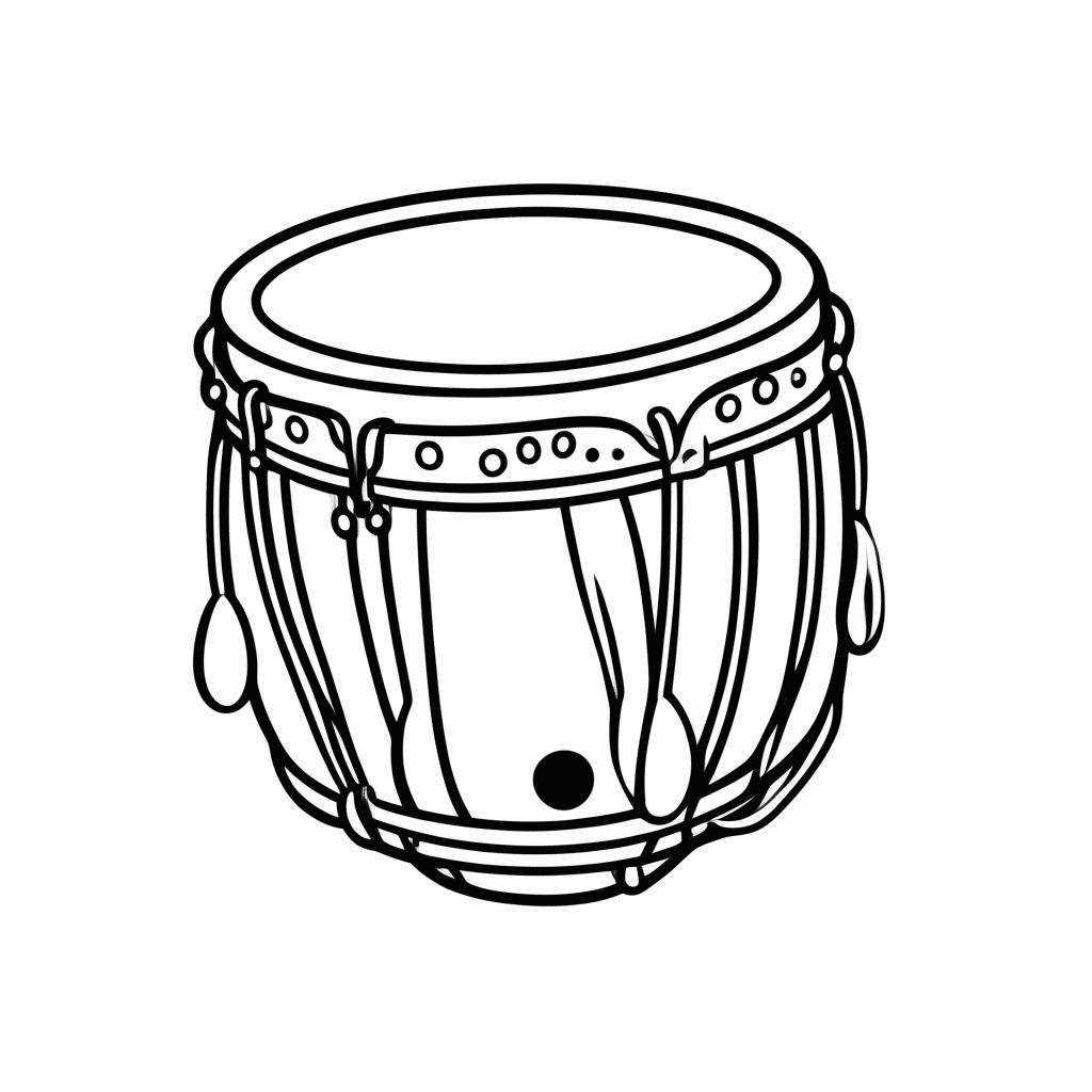 Desenho de Pandeiro da Torcida para colorir e imprimir grátis em folha A4