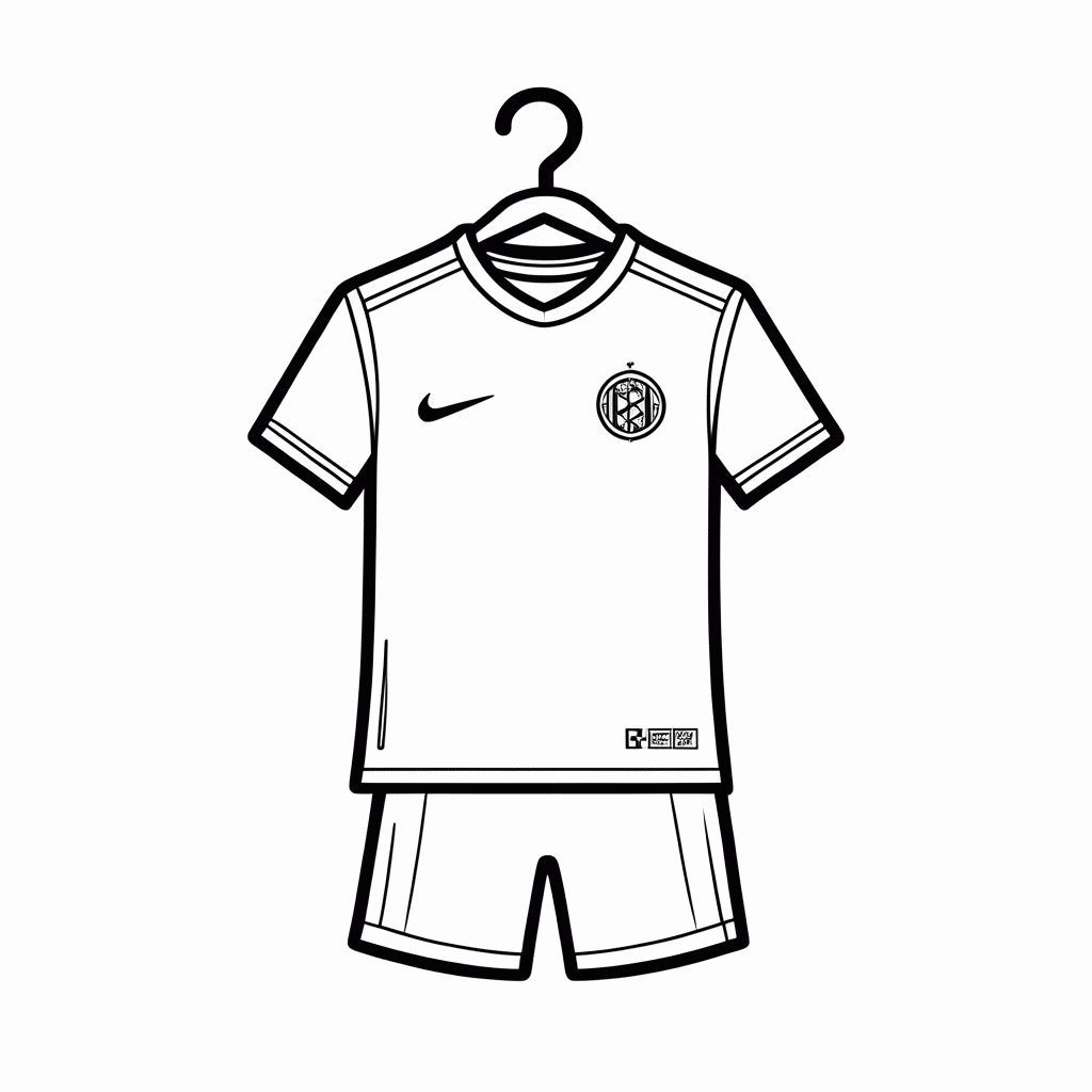 Desenho de Terceiro Uniforme do Brasil para colorir e imprimir grátis em folha A4